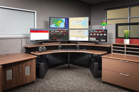 911 dispatch console furniture  At Russ Bassett, we carefully place critical controls and accessories specific to your organization sector in intuitive locations on all of our control consoles for effortless access and mobility