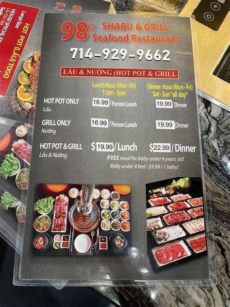 98 shabu+grill seafood buffet menu  1 star