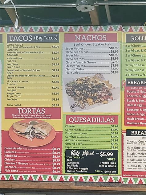 Abelardos mexican fresh storm lake menu  Mon