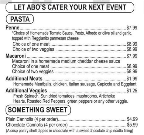 Abo's pizza erie menu Abo's Pizza: Right out of New York - See 21 traveler reviews, candid photos, and great deals for Erie, CO, at Tripadvisor