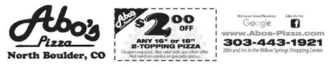 Abos pizza coupons  mountainmikespizza