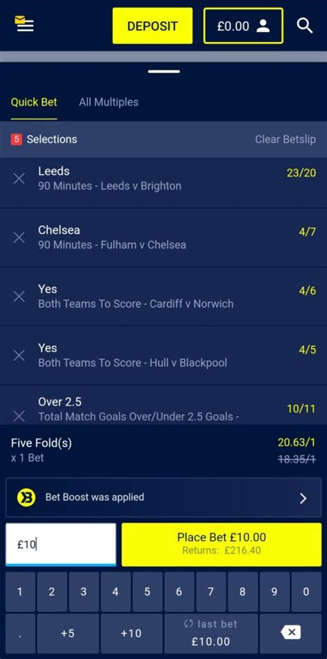 Accumulator on william hill app  Deposit and bet on any sports with min odds of 2
