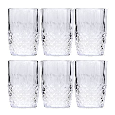 Leraze Set of 16 Heavy Base Ribbed Durable Drinking Glasses Includes 8  Cooler Glasses (17oz) and