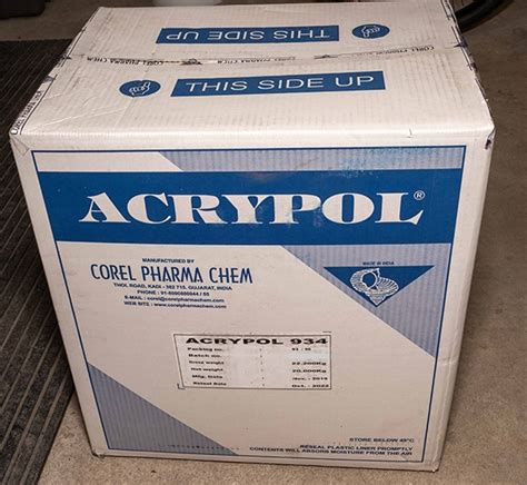 Acrypol Acrypol® 996 by Corel Pharma Chem acts as a thickening, emulsifying and stabilizing agent