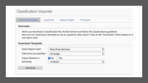 Adobe analytics classification importer  the one you get if you select the option to get an export while you're doing the import via the browser)? Is there any chance there's a Classification Rule Builder entry that's over-riding what you've done?Once the file has been downloaded, open the file and replace any classification values with either ~empty~ or ~deletekey~