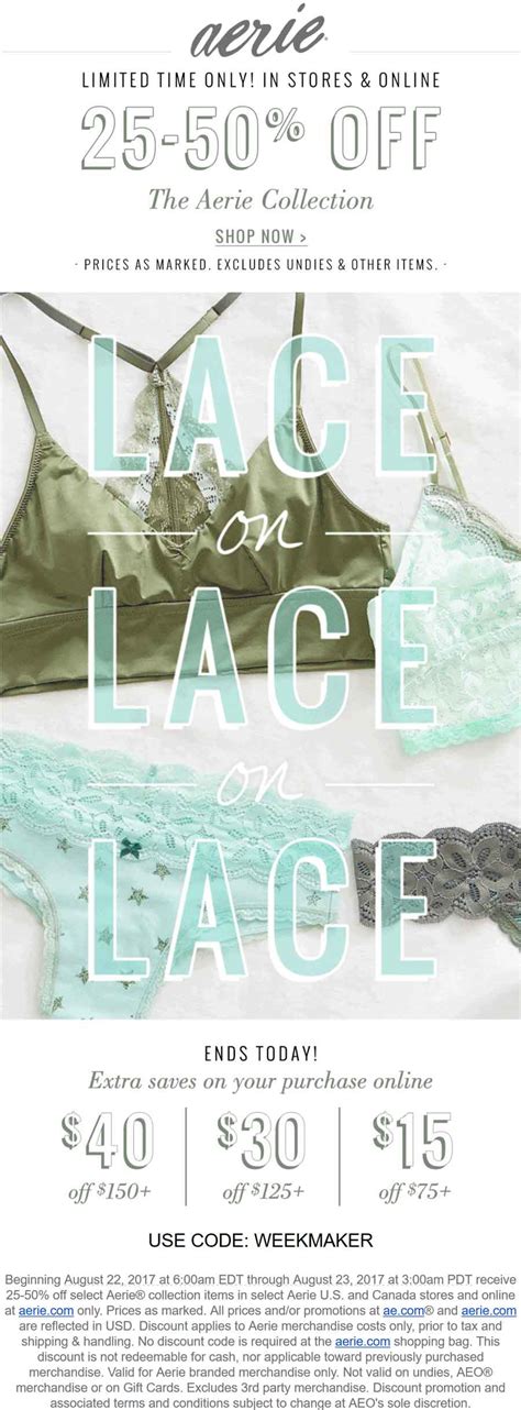 Aerie promo code honey  Shop Aerie clearance items, many times going to 60% off