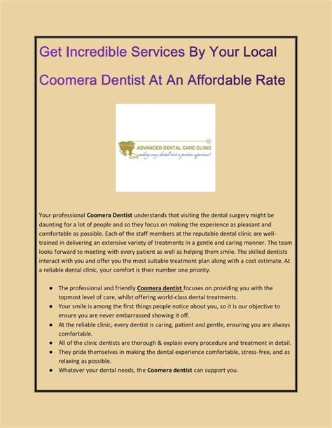 Affordable dentist coomera At Coomera Dental Centre, we aim to provide exceptional dentistry at an affordable cost to everyone