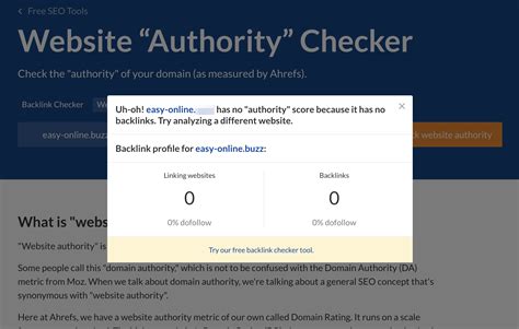Ahrefs website authority checker  Set it to a low number, like 10, and you’ll see low-difficulty keywords you can target: The second way is to set a Domain Rating (DR) filter