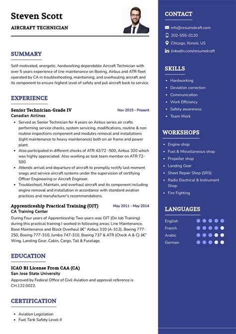 Aircraft maintenance technician resume examples For example, 11