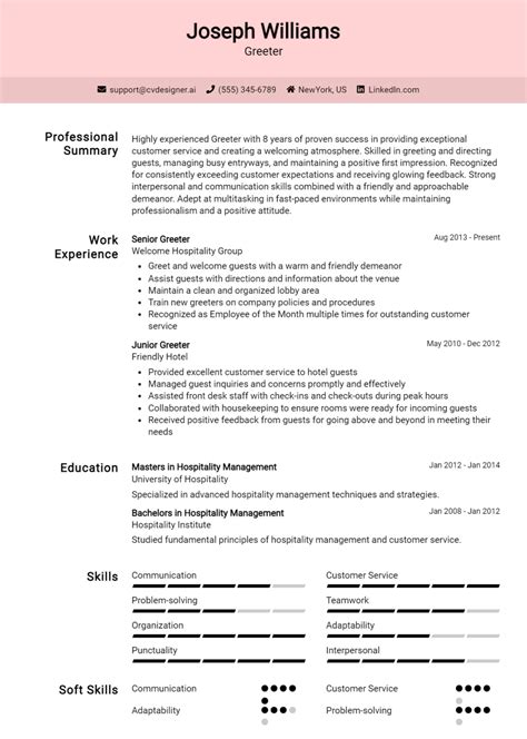 Airport greeter resume examples  Derrick Waelchi