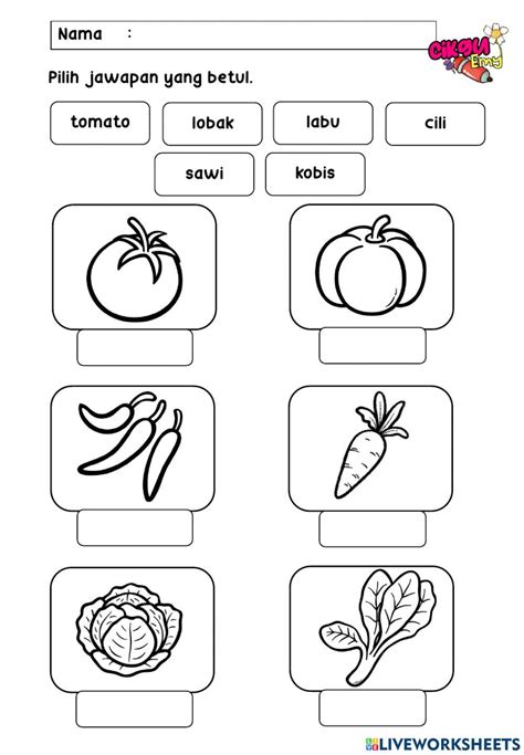 Aktiviti tema sayuran prasekolah  Lembaran Kerja Wordseach Buah Buahan Jika anda rasa sumber bahan bantu mengajar lembaran kerja aktiviti buah buahan dan sayur sayuran ini bermanfaat dan menjimatkan masa anda, layari laman web twinkl untuk banyak lagi pilihan yang boleh membangkitkan suasana pengajaran dan pembelajaran anda