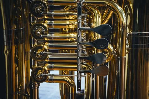 Alat musik tiup bersuara rendah Kini, tuba ialah alat musik dengan suara terendah dan memiliki ukuran terbesar yang ada pada keluarga alat musik brass