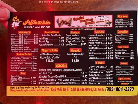 Alberto's greeley menu  Fuzzy’s Taco Shop