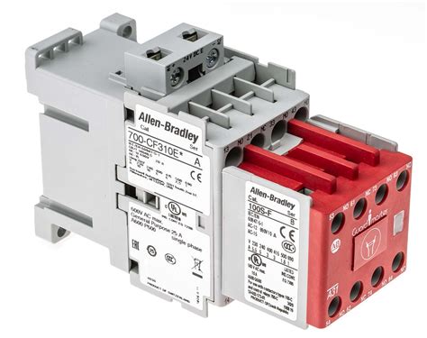 Allen bradley safety contactor  Provides quick safety circuit identification with red cover