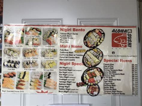 Aloha sushi nuuanu  It has received 30 reviews with an average rating of 4