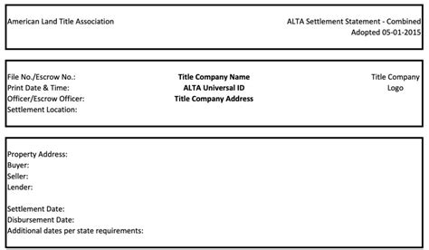 Alta settlement statement vs hud  The