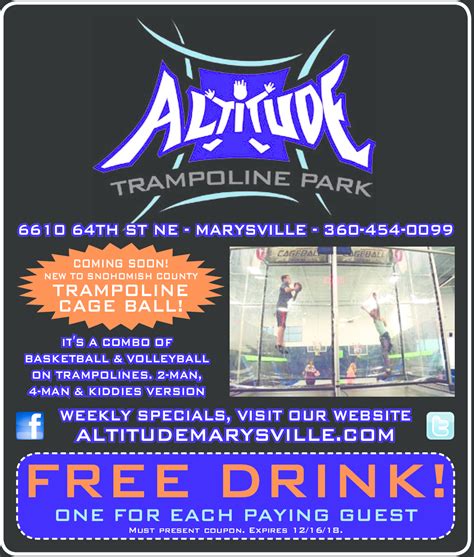 Altitude trampoline coupons  Free bottled water for all party attendees