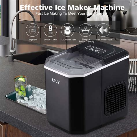 ecozy Portable Ice Maker Countertop, 9 Cubes Ready in 6 Mins, 26 lbs in 24  Hours, Self-Cleaning Ice Maker Machine