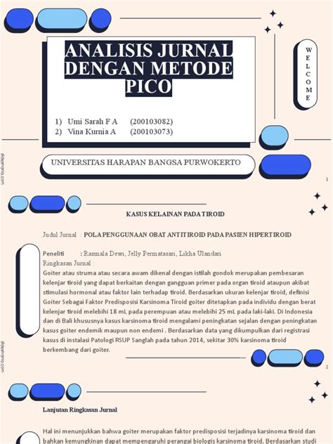 Analisis jurnal metode pico  Sumber: studocu/Stikes Notokusumo Yogyakarta *** Semoga bermanfaat, Property People