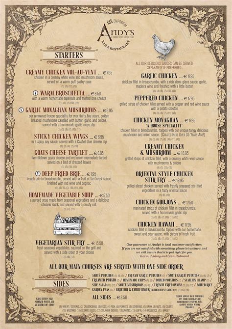 Andy's tavern konocti menu  Message
