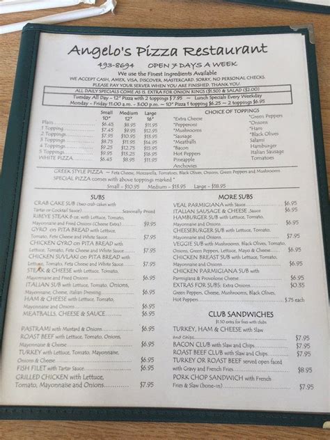 Angelos montross menu  $18