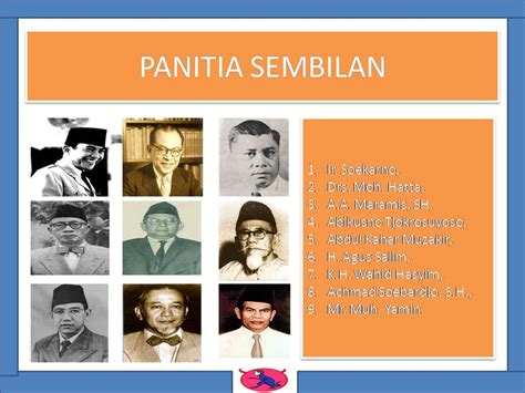Anggota panitia delapan terdiri dari Setelah sidang BPUPKI, Soekarno membentuk panitia kecil yang terdiri dari 9 anggota