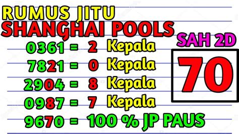 Angka main shanghaipools hari ini  BBFS : 2369105