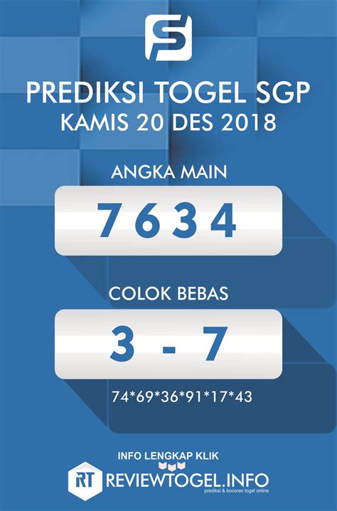 Angka main singapur hari ini Singapura pools sangat bisa dipercaya, diputar setiap hari Senin, Rabu, Kamis, Sabtu dan Minggu pada jam 17:30 – 17:45 WIB, sedangkan pada hari Selasa dan Jumat libur