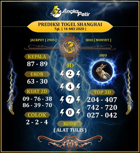 Angka petir shanghai hari ini Prediksi harian togel TORONTO pada jadwalnya buka tiap hari Senin, Selasa, Rabu, Kamis, Jumat, Sabtu dan Minggu dan dengan melihat prediksi atau ramalan ANGKA PETIR ini akan memeberikan kemenangan buat sobat togellovers