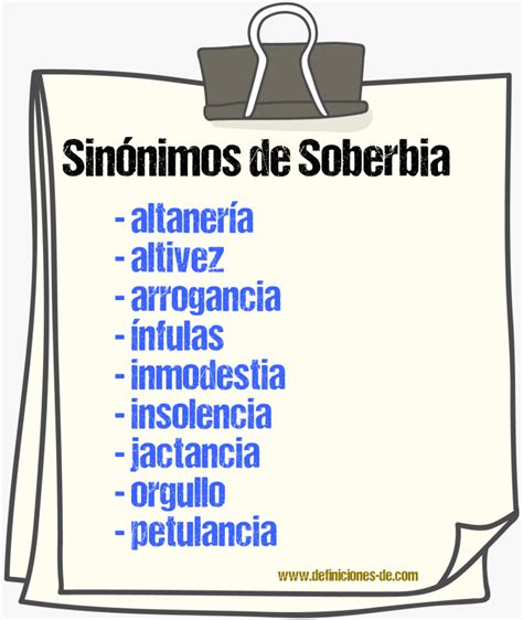 Antónimo de soberbia  Definiciones sustantivo