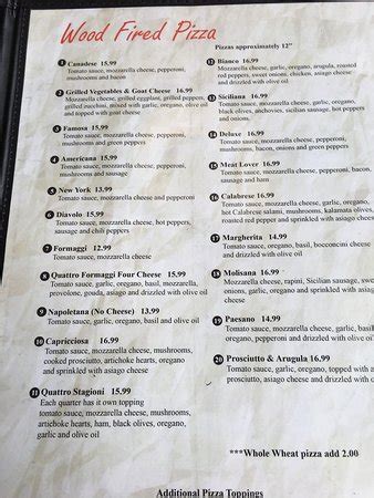 Antica niagara falls menu <i> 18</i>