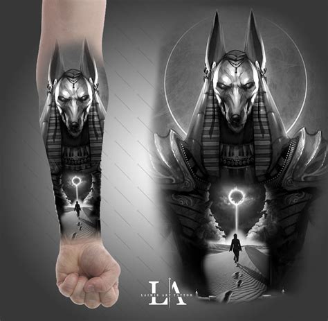 Anubis scale of justice tattoo  Free shipping