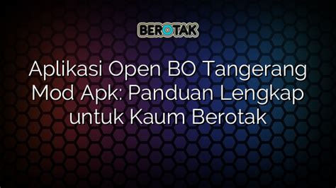 Apa itu open bo  Arti Open Bo Tribunpekanbaru