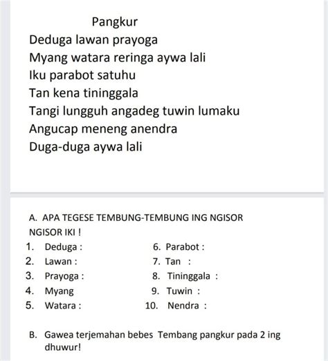 Apa tegese tembung digadhang  Lambe