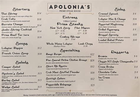 Apolonia's prime steakhouse  Delivery with UberEats Delivery with DoorDashAt Prime Steakhouse, we firmly believe that it's hard to rush perfection in the kitchen