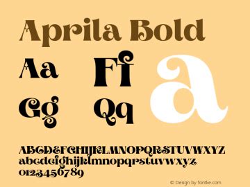 Aprila bold font  in Script > Various