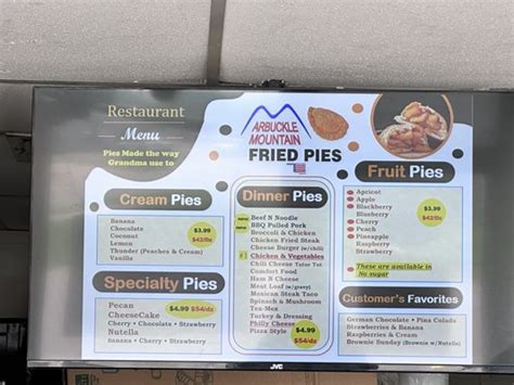 Arbuckle mountain original fried pies menu The Arbuckle Mountains, located in south-central Oklahoma, have been home to fried pies since the late 1800s