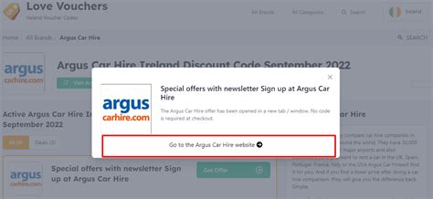 Argus car hire discount code  Sign Up