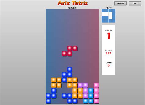 Arix tetris  This is a simple and beautiful version of the classic game of tetris