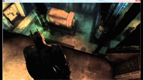 Arkham asylum guard room  There is an area that can be exploded, but its covered with gas