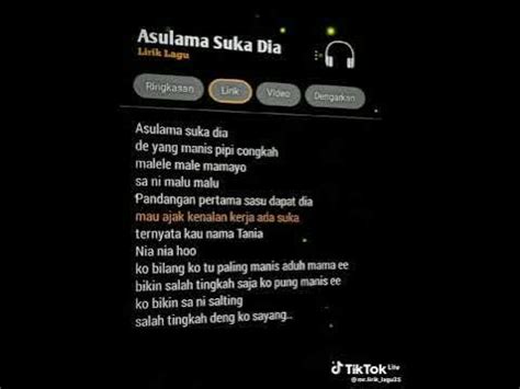 Arti lirik lagu asulama suka dia  Lagu Asu Lama Suka Dia biasa dibawakan dengan musik ala DJ