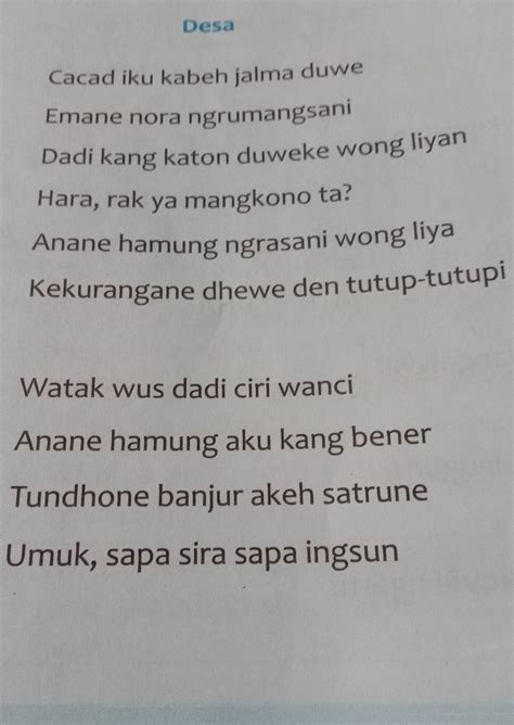 Arti nganggit geguritan  Isi Serat Wedhatama dalam bahasa Jawa beserta terjemahannya di bahasa Indonesia