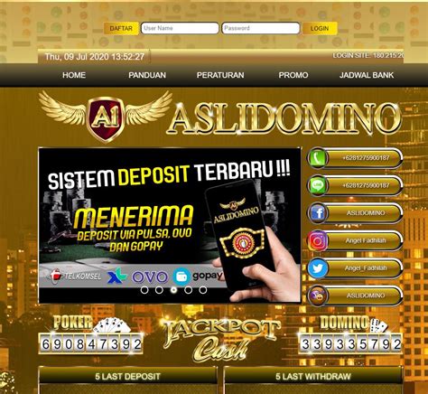 Aslidomino login  Untuk metode pembayaran, ASLIDOMINO menawarkan pembayaran dari bank, e-wallet, ataupun pulsa