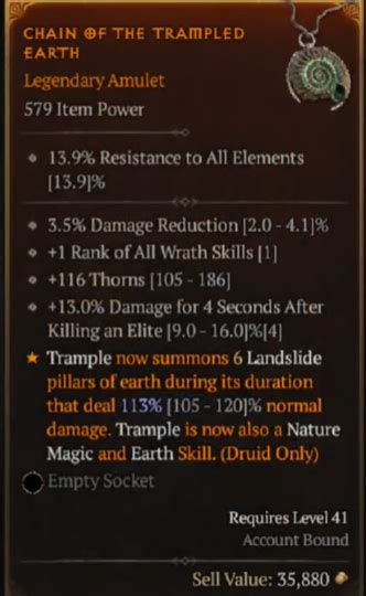 Aspect of the trampled earth diablo 4  Is the landslide damage (triggered by trample) affected by landslide skill rank? Trying to test it on mobs, but damage is all over the place
