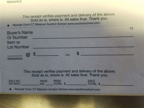 Auction supplies clerking tickets  The 8 & 1/2 by 11 & 3/4 size can hold over 100 clerking sheets