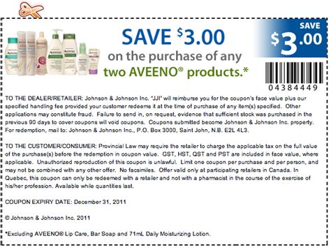Aveeno $3 coupon  Offer expires 12/31/23