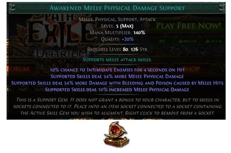 Awakened melee physical damage support  It does not