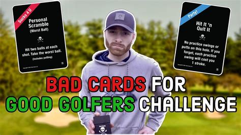 Bad cards good golfers  Some people are bad at golf
