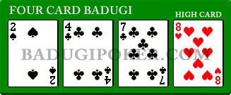 Badugi starting hands  Betting Rounds: There are multiple rounds of betting, allowing players to bet, fold, or raise