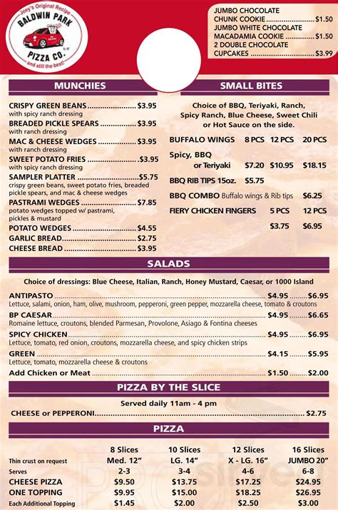 Baldwin park pizza menu  9/23/2021
